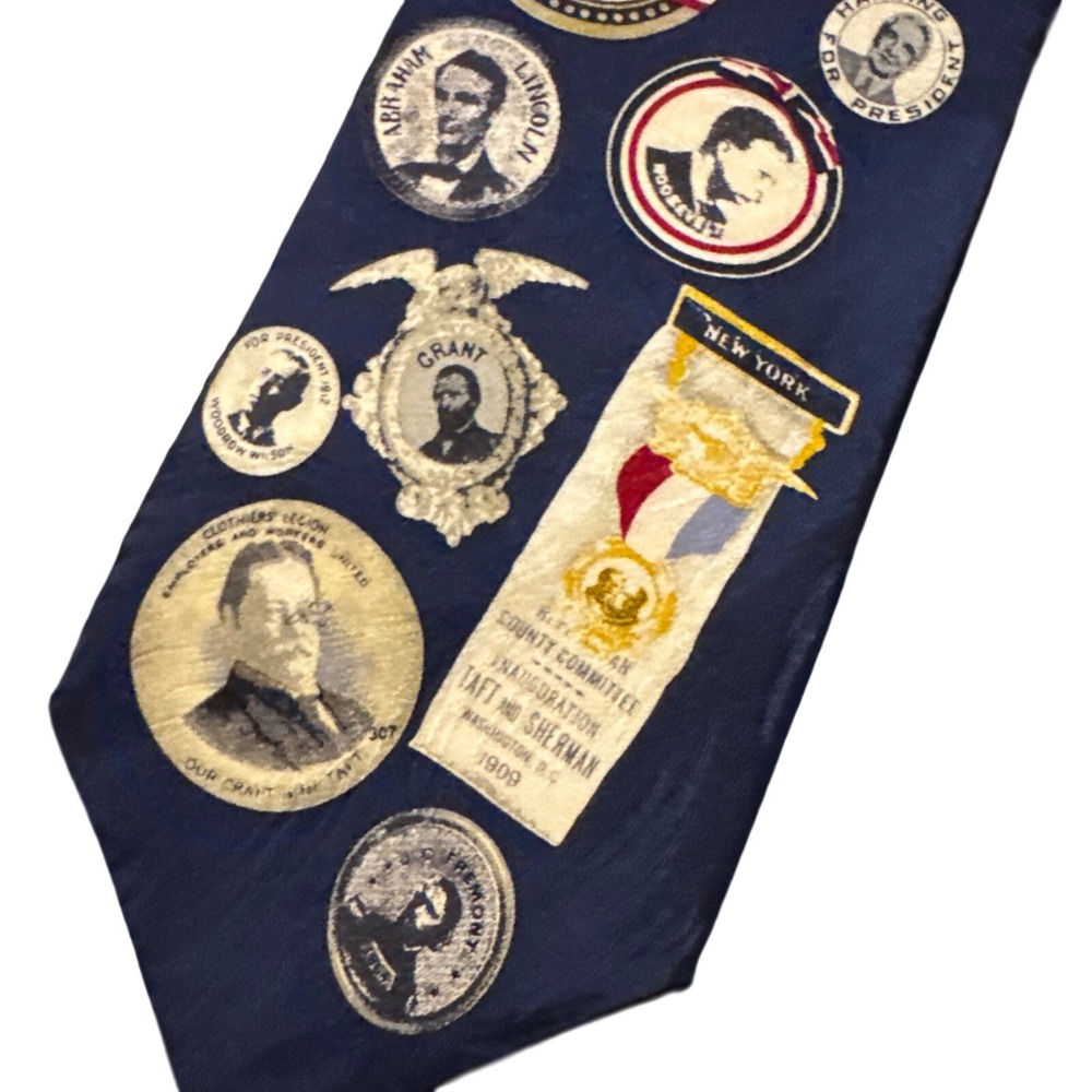 Mens Museum Artifacts All Silk‎ Tie Presidential Political History Pattern - Picture 4 of 8